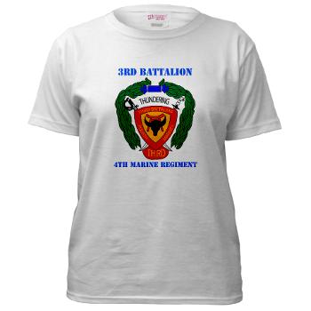 3B4M - A01 - 04 - 3rd Battalion 4th Marines with Text - Women's T-Shirt - Click Image to Close